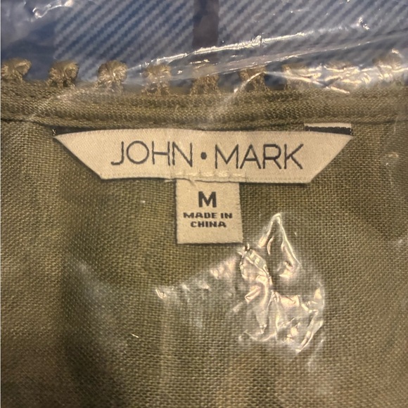 John Mark Olive Embroidered Blouse nwt - Picture 3 of 5